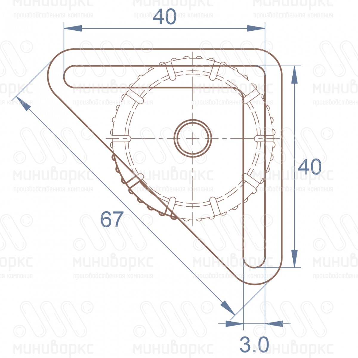 Комплект опоры под уголок 38х38, 40х40 мм и опоры с основанием Ø32 мм, цвет черный – U40-40M10.D32x30 - 6