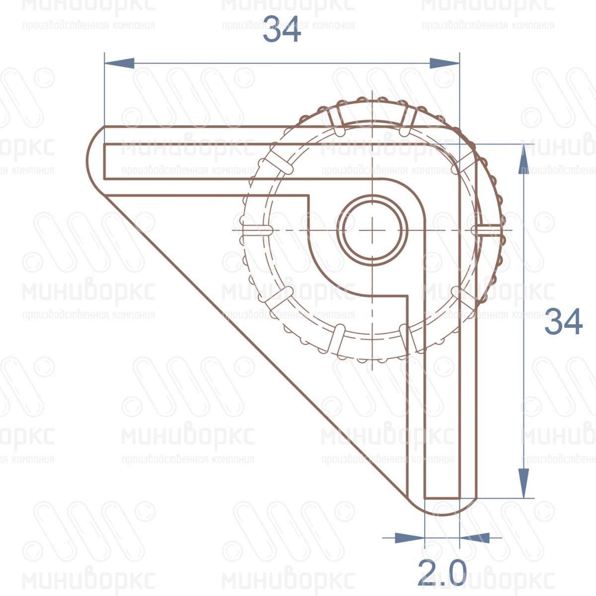 Опора регулируемая угловая m8x25 32 – U34-34M8.D32x25 | картинка 6